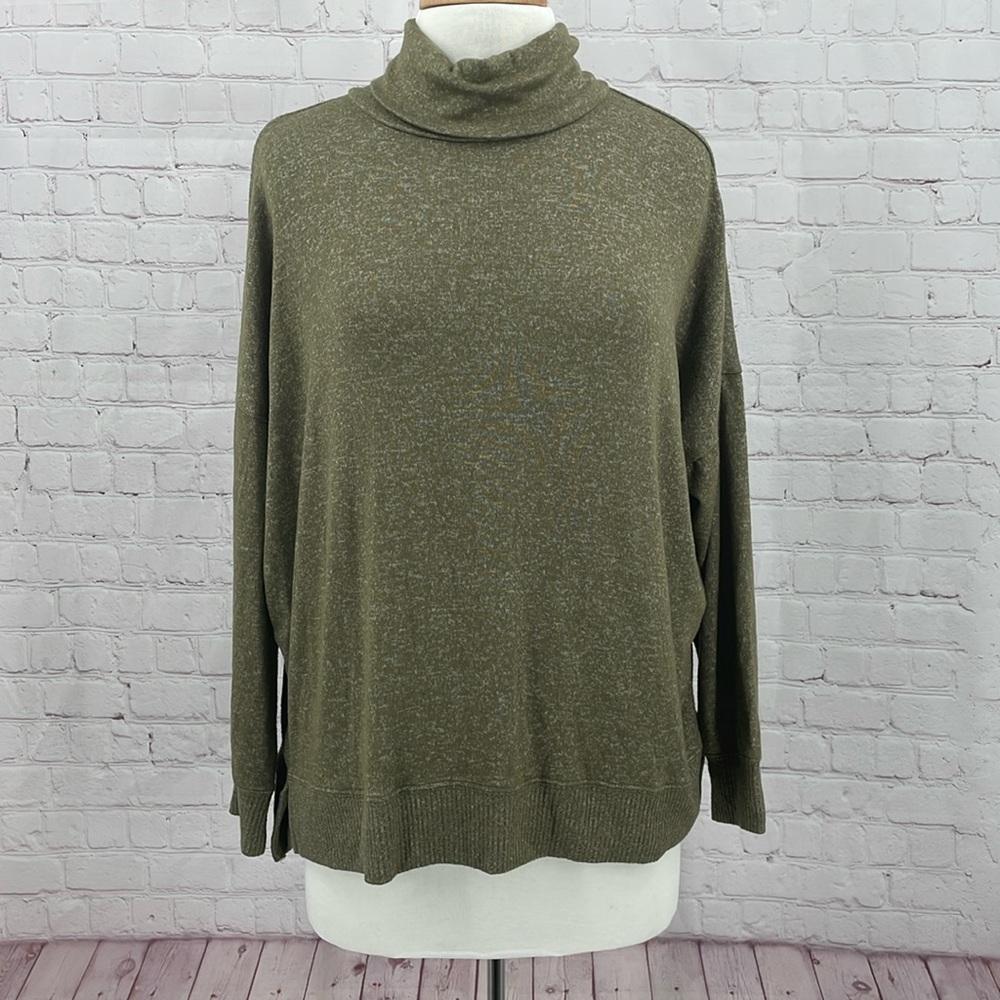 Oversized Olive Green Sunday Citizen Turtleneckck Womens Small Sweater Comfy